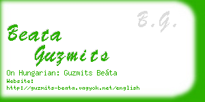 beata guzmits business card